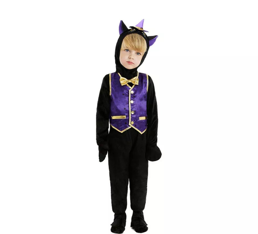 Translation missing: es.Disfraz de Gatito en traje con capucha y pajarita para bebé y niño