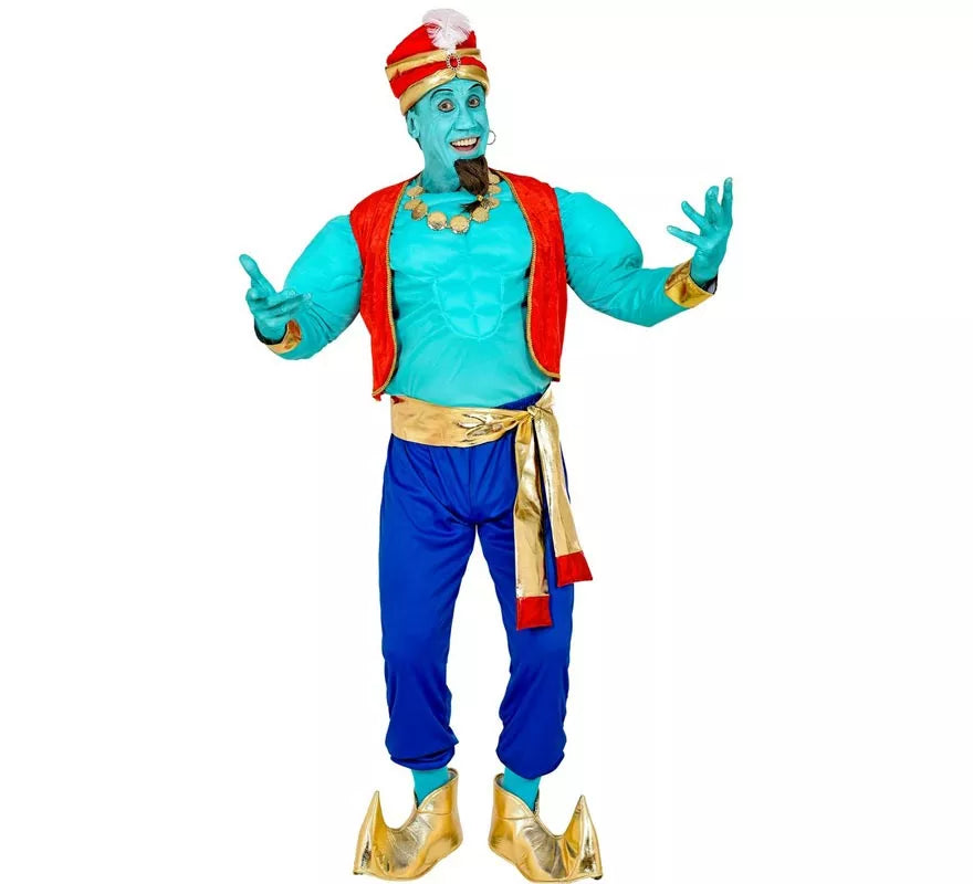 Disfraz de Genio Mágico azul para hombre