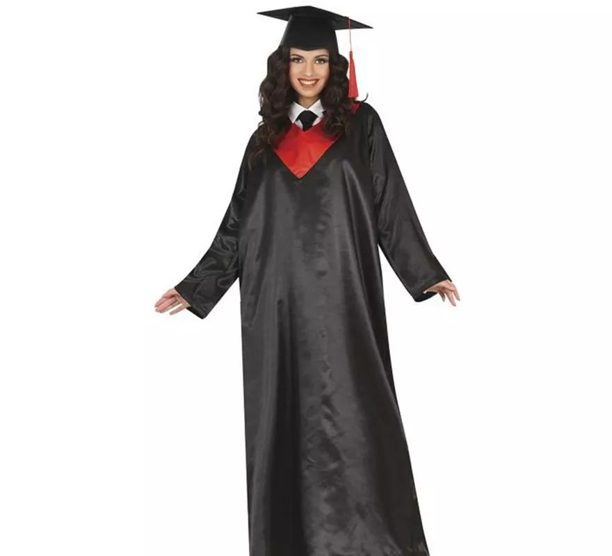 Translation missing: es.Disfraz de Graduado negro y rojo adulto