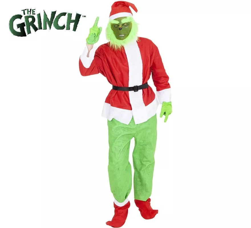 Translation missing: es.Disfraz de Grinch con gorro y máscara para hombre