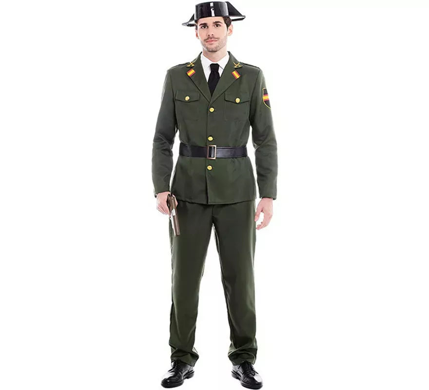 Translation missing: es.Disfraz de Guardia Civil Verde para hombre