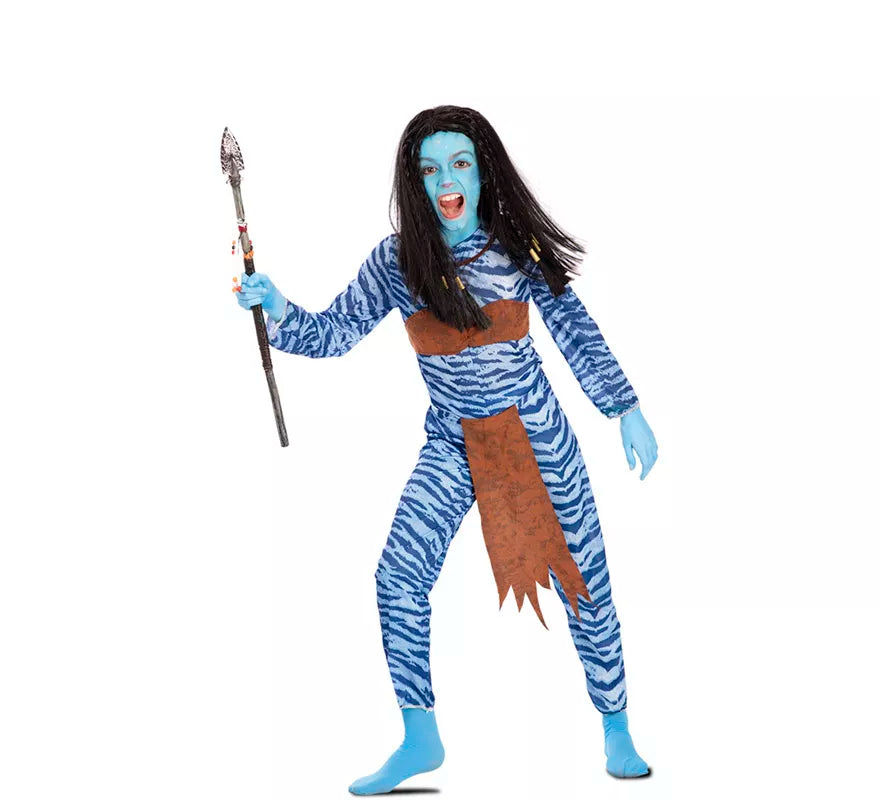 Disfraz de Guerrera azul para niña