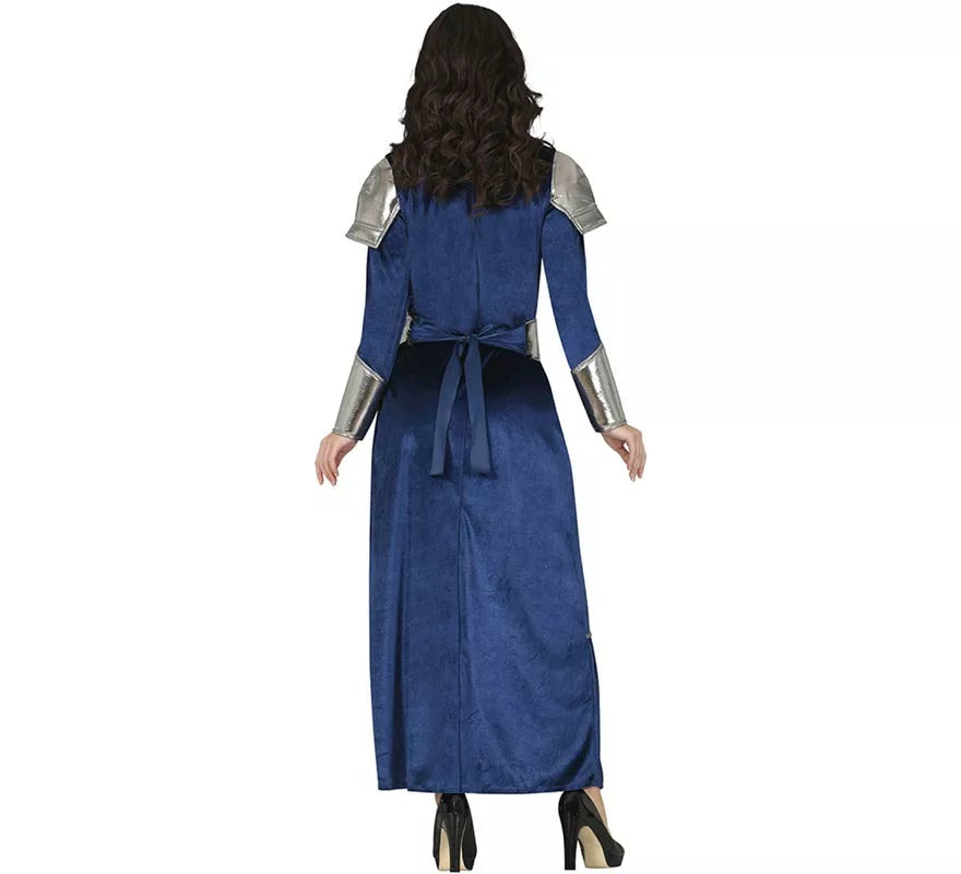 Translation missing: es.Disfraz de Guerrera Medieval azul y plateado para mujer