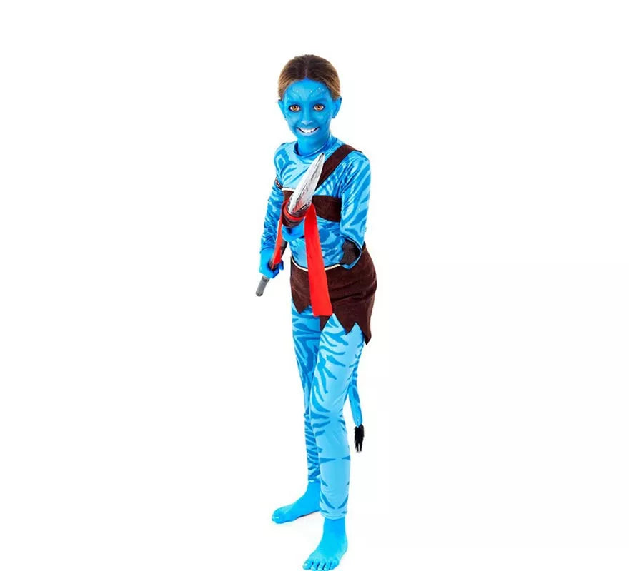 Translation missing: es.Disfraz de Guerrera Tribal azul para niña