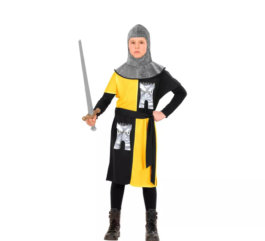 Translation missing: es.Disfraz de Guerrero Medieval Amarillo para niño