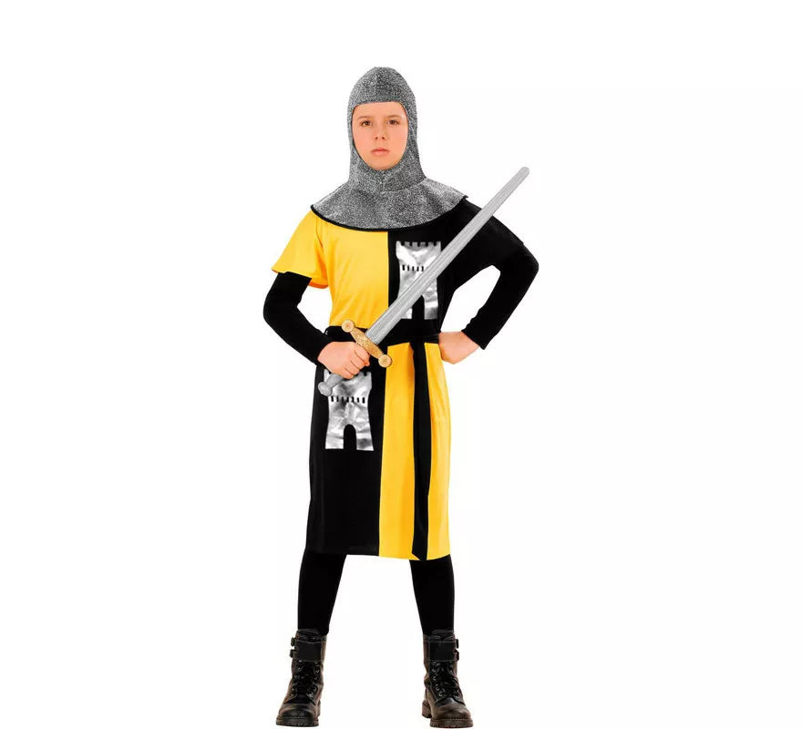 Translation missing: es.Disfraz de Guerrero Medieval Amarillo para niño