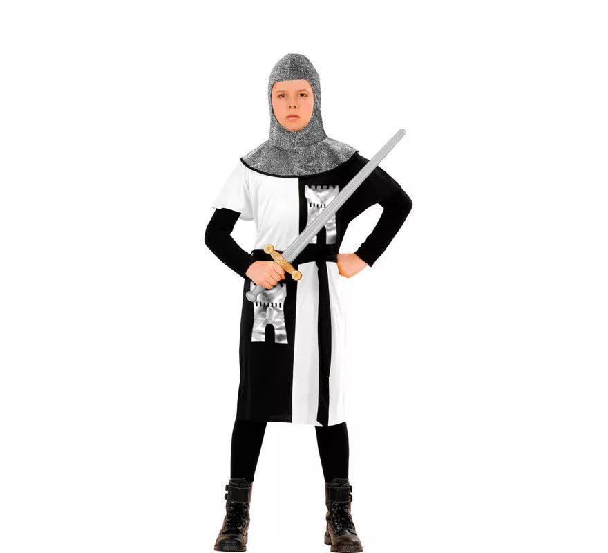 Translation missing: es.Disfraz de Guerrero Medieval Blanco para niño