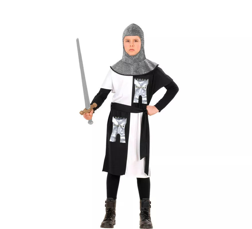 Translation missing: es.Disfraz de Guerrero Medieval Blanco para niño
