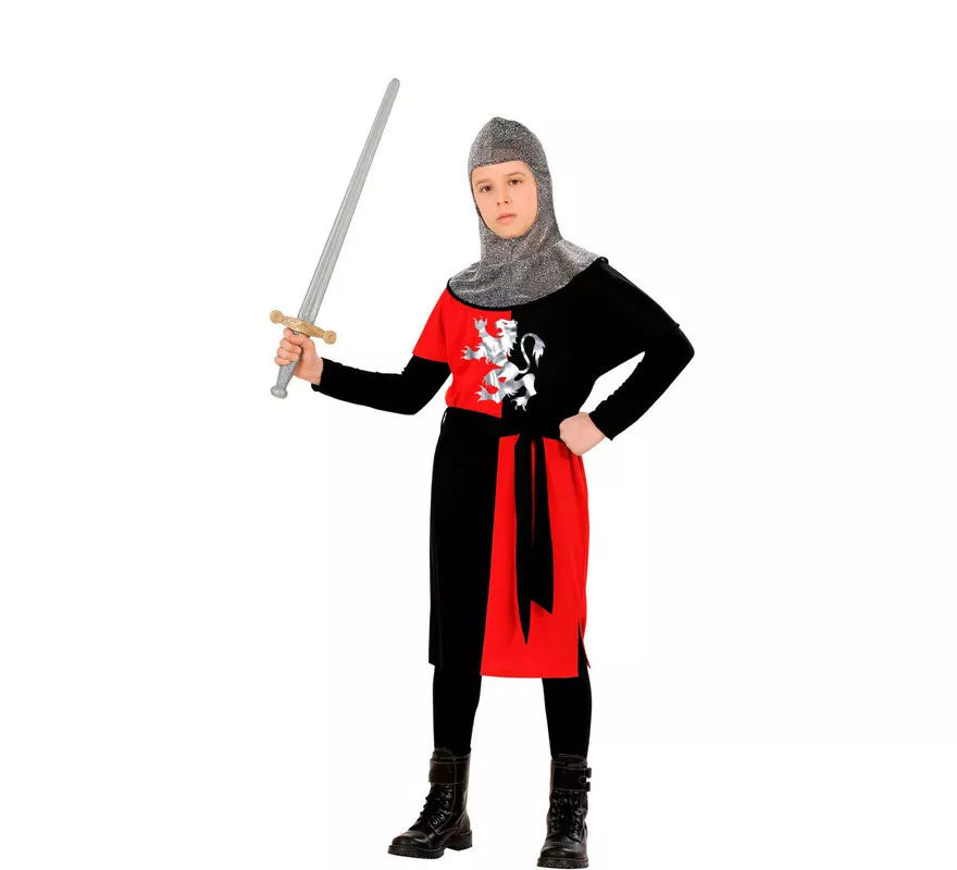 Translation missing: es.Disfraz de Guerrero Medieval Rojo para niño