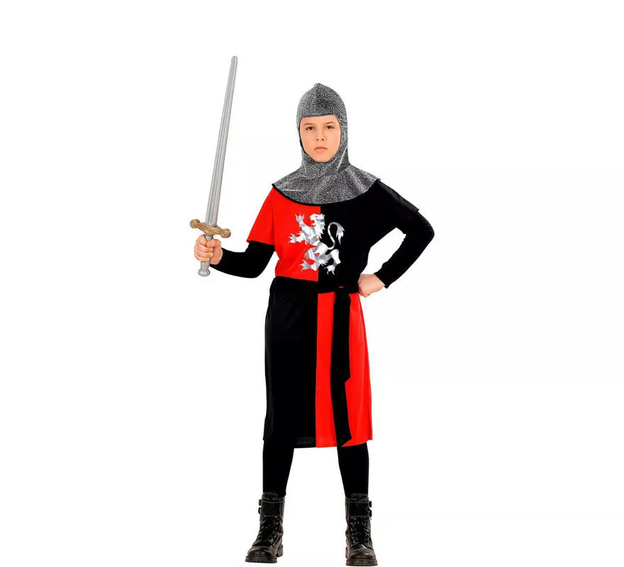 Translation missing: es.Disfraz de Guerrero Medieval Rojo para niño