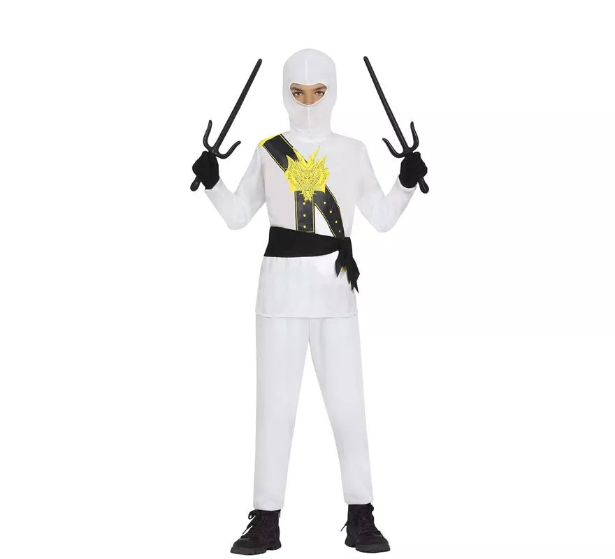 Translation missing: es.Disfraz de Guerrero Ninja blanco para niños