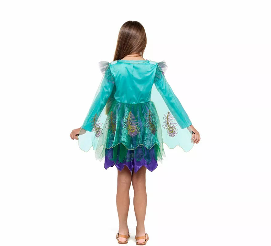 Disfraz de Hada Pavo Real para niña
