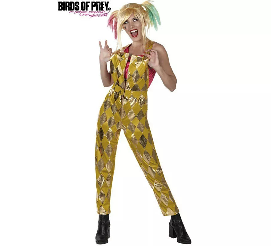 Translation missing: es.Disfraz de Harley Quinn Dorado Aves de Presa para mujer