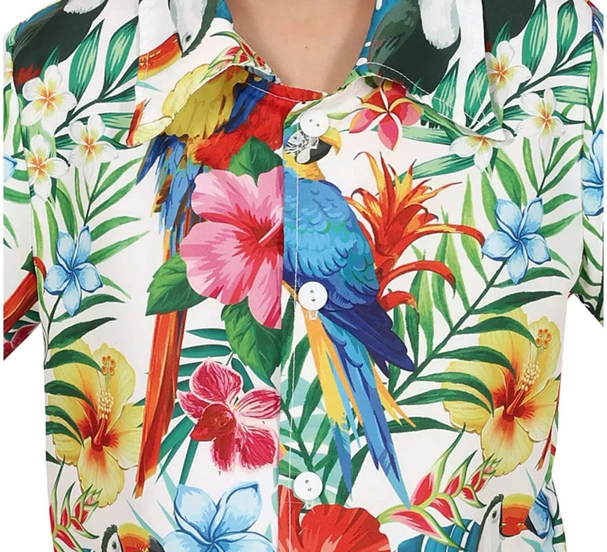 Disfraz de Hawaiano blanco Tropical para niño