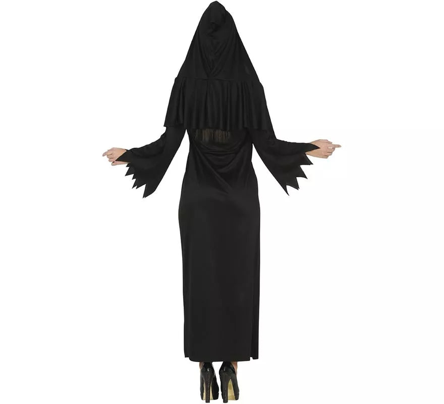 Translation missing: es.Disfraz de Hechicera Satánica Negra con capucha para mujer