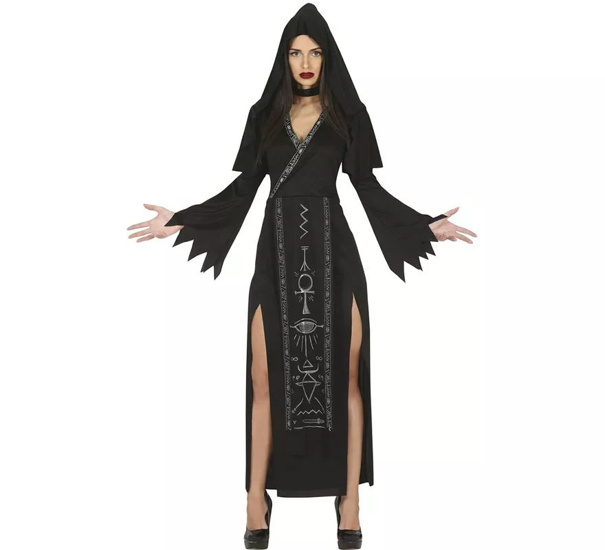 Translation missing: es.Disfraz de Hechicera Satánica Negra con capucha para mujer