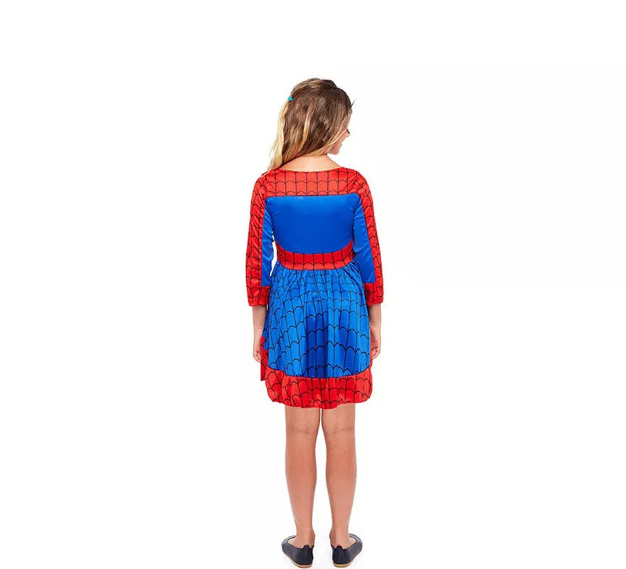 Translation missing: es.Disfraz de Heroína Arácnida Azul y Rojo para niña
