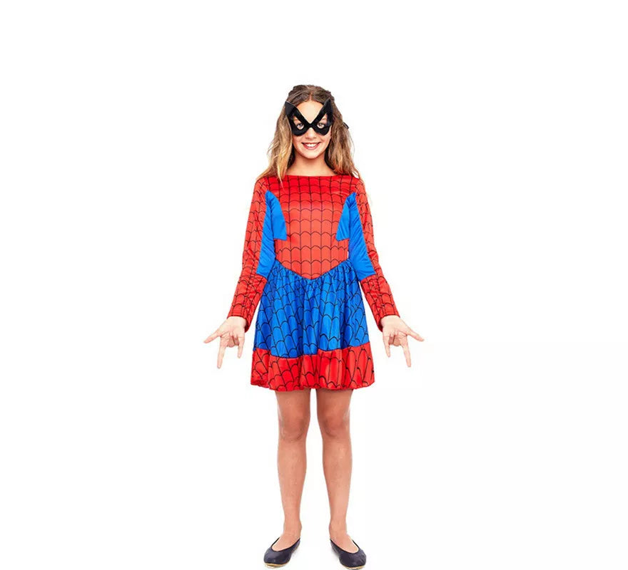 Translation missing: es.Disfraz de Heroína Arácnida Azul y Rojo para niña