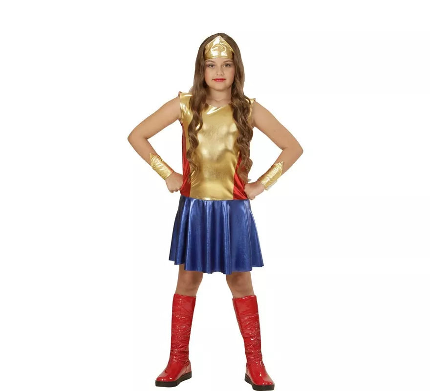 Translation missing: es.Disfraz de Heroína dorada para niña y adolescente