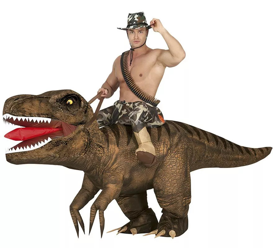 Translation missing: es.Disfraz de Hinchable Dinosaurio Montado para adultos