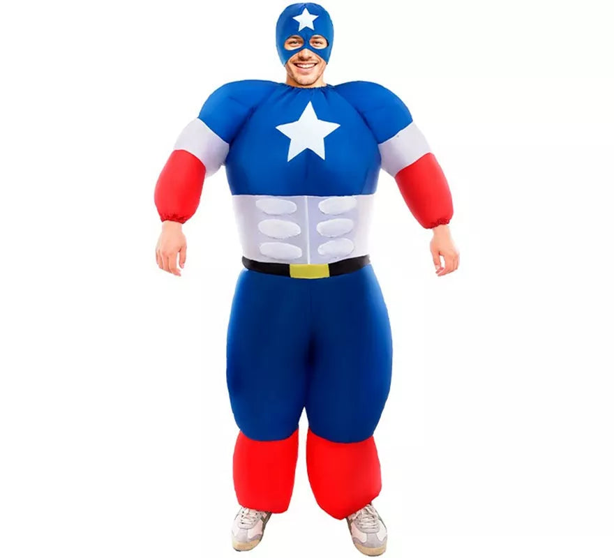 Translation missing: es.Disfraz de Hinchable Star Héroe Americano para adulto