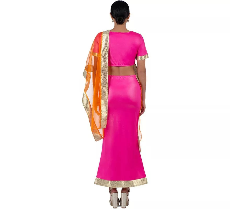 Translation missing: es.Disfraz de Hindú Elegante fucsia y naranja para mujer