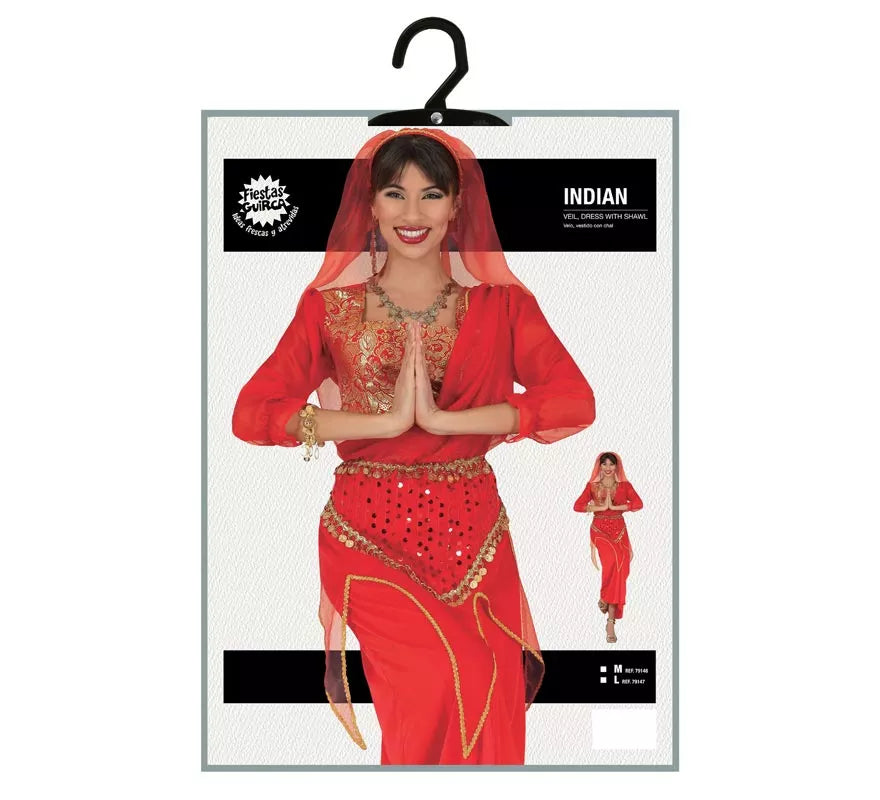 Translation missing: es.Disfraz de Hindú Rojo para mujer