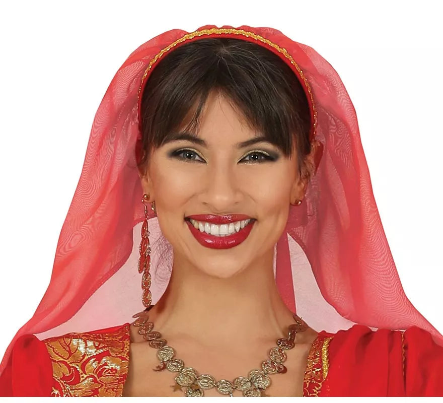 Translation missing: es.Disfraz de Hindú Rojo para mujer
