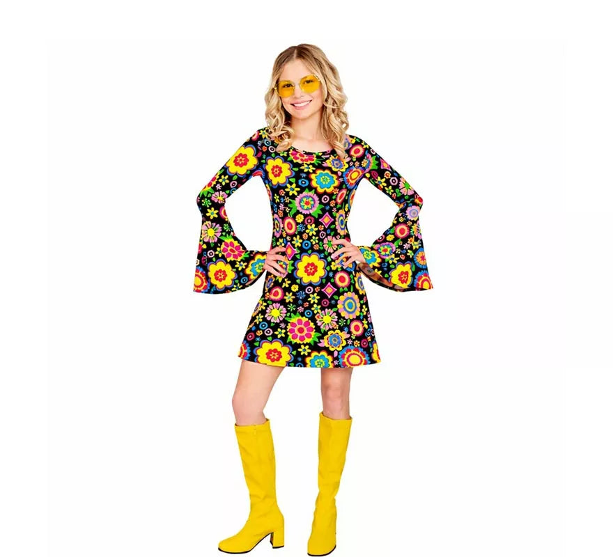 Translation missing: es.Disfraz de Hippie años 60 Flores Fashion para mujer
