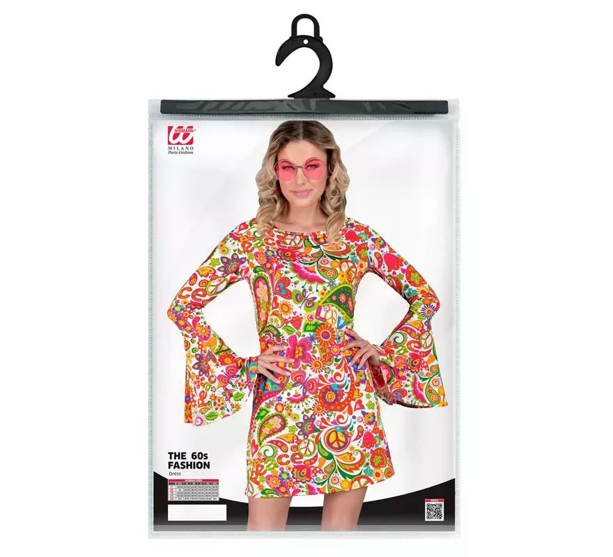 Translation missing: es.Disfraz de Hippie años 60 fucsia para mujer