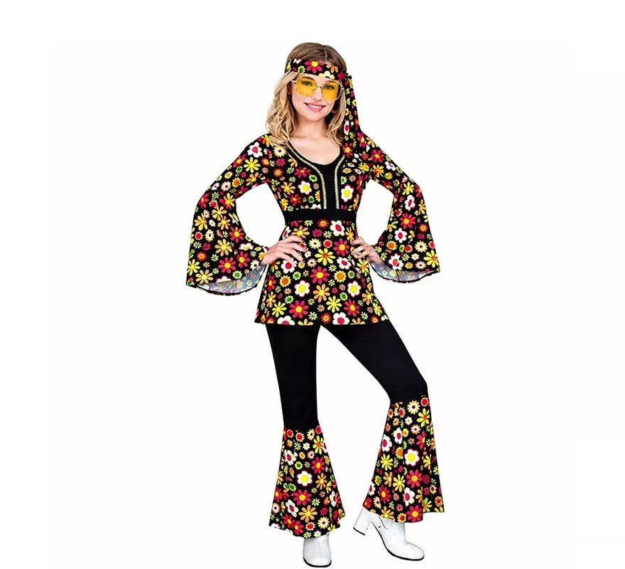 Translation missing: es.Disfraz de Hippie años 60 oscura para mujer