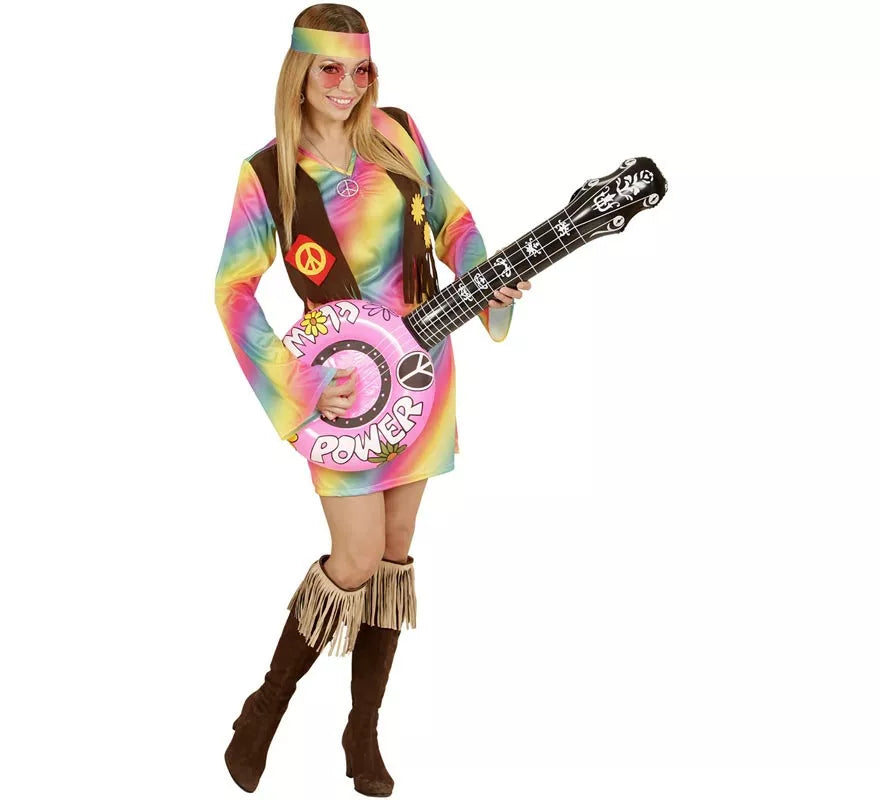 Translation missing: es.Disfraz de Hippie Arcoíris para mujer