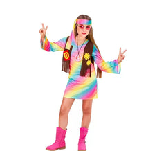 Disfraz de Hippie Arcoíris para niña y adolescente