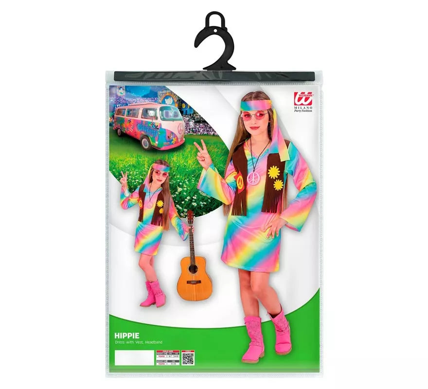 Translation missing: es.Disfraz de Hippie Arcoíris para niña y adolescente