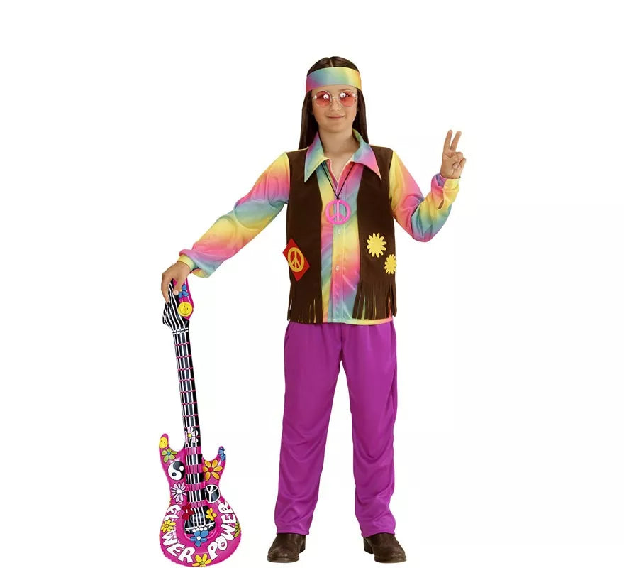 Translation missing: es.Disfraz de Hippie Arcoíris para niño y adolescente