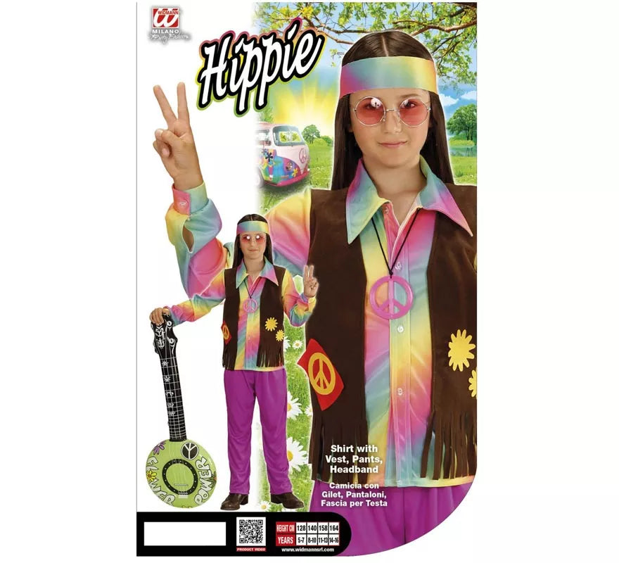 Translation missing: es.Disfraz de Hippie Arcoíris para niño y adolescente