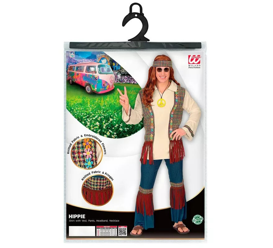 Translation missing: es.Disfraz de Hippie beige para hombre