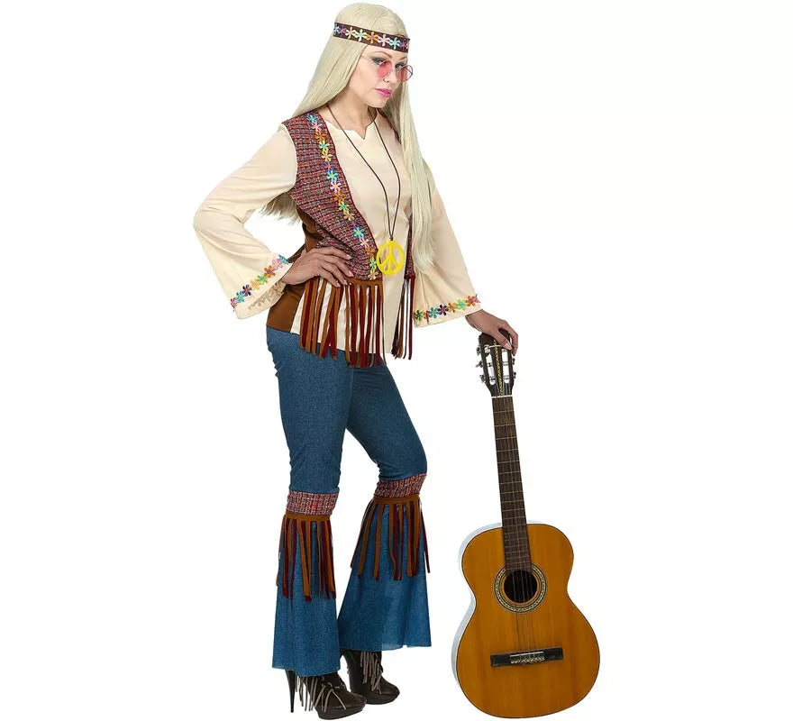 Translation missing: es.Disfraz de Hippie beige para mujer