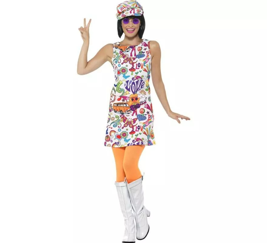 Translation missing: es.Disfraz de Hippie Buena Onda Años 60 para mujer