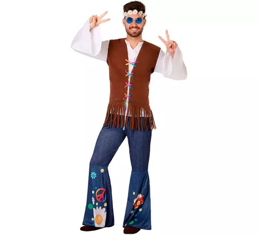 Translation missing: es.Disfraz de Hippie con Chaleco para hombre