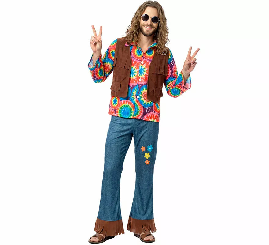 Translation missing: es.Disfraz de Hippie con Chaleco para hombre