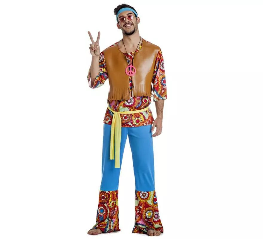 Translation missing: es.Disfraz de Hippie con Chaleco para hombre