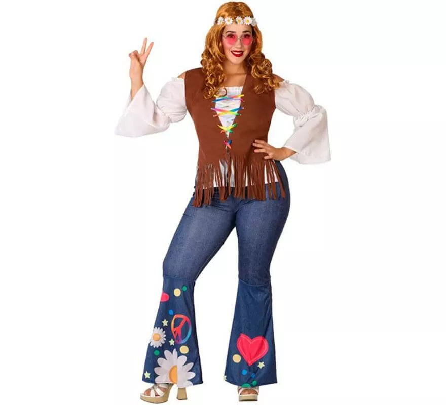 Translation missing: es.Disfraz de Hippie con Chaleco para mujer