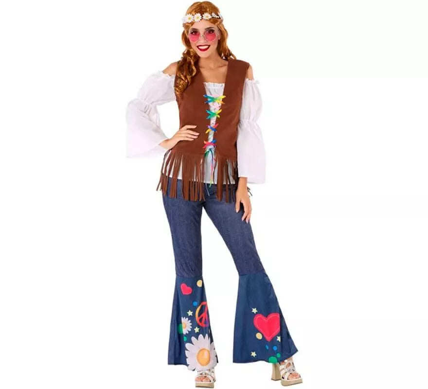 Translation missing: es.Disfraz de Hippie con Chaleco para mujer