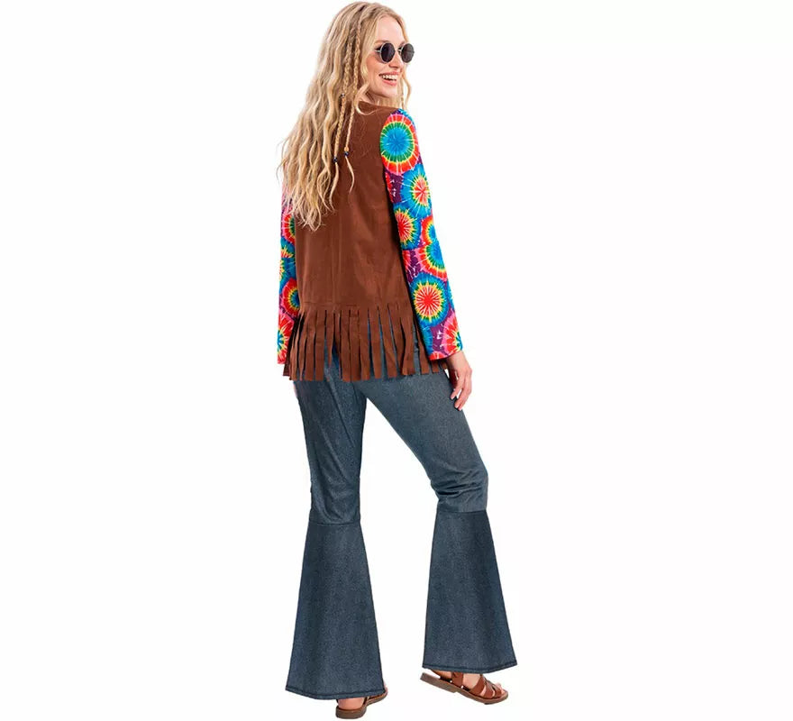 Disfraz de Hippie con Chaleco para mujer
