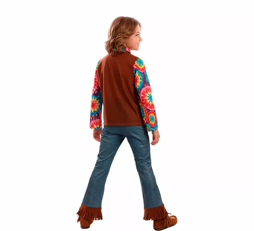 Disfraz de Hippie con Chaleco para niño