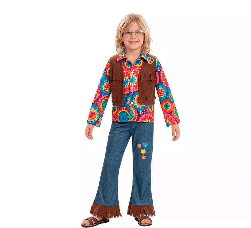 Disfraz de Hippie con Chaleco para niño