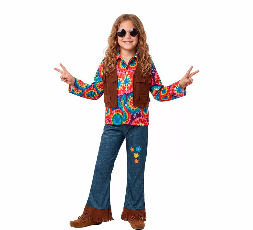Disfraz de Hippie con Chaleco para niño