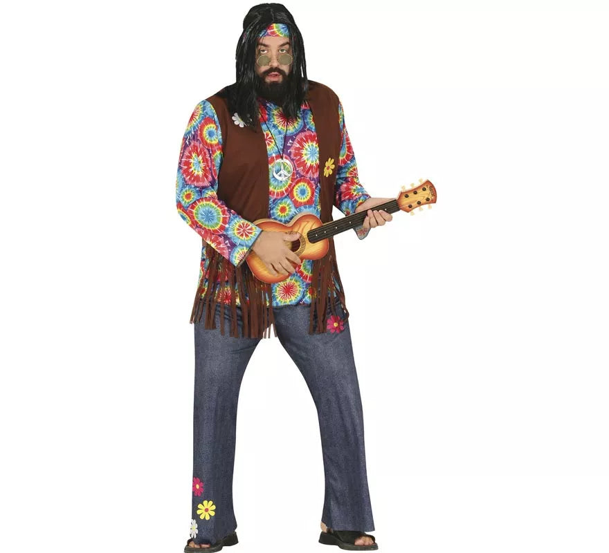 Translation missing: es.Disfraz de Hippie con Flores para hombre