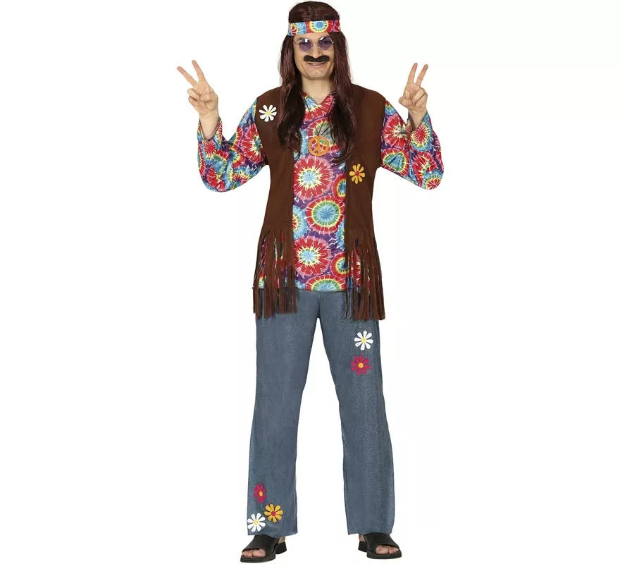 Translation missing: es.Disfraz de Hippie con Flores para hombre